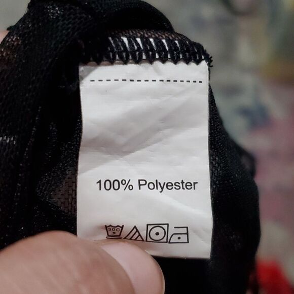 INC Sheer Peplem Blouse w/Gold Metallic & Bell Sleeves with Free Bralette - Picture 15 of 15